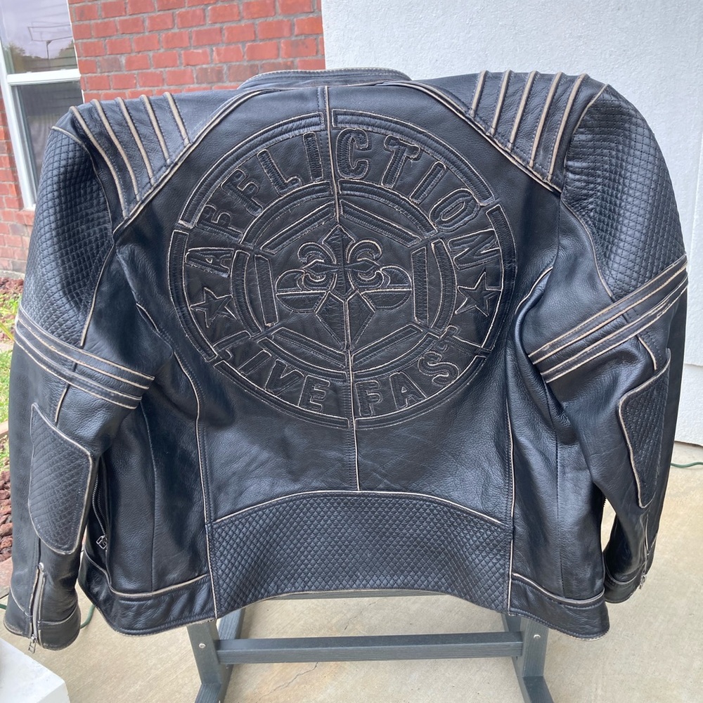 Limited edition Affliction leather bomber jacket